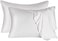 SIYUAN 2 Pcs Mulberry Silk Pillowcase for Hair and Skin,Cooling Silk Pillow Case with Hidden Zipper,Allergen Proof Dual Sides Soft Breathable Smooth Silk Pillow Cover for Women(Standard-2PCS,White.