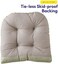 Sweet Home Collection Rocking Chair Cushion Premium Tufted Pads Non Skid Slip Backed Set of Upper and Lower with Ties, 1 Count (Pack of 1, Sage.