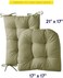 Sweet Home Collection Rocking Chair Cushion Premium Tufted Pads Non Skid Slip Backed Set of Upper and Lower with Ties, 1 Count (Pack of 1, Sage.