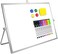 ABERLLS Dry Erase White Board, 16inX12in Large Magnetic Desktop Whiteboard with Stand, 10 Markers, 4 Magnets, 1 Eraser, Portable Double-Sided White Board Easel for Kids Memo to Do List Desk School.