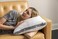 Eli &amp; Elm EliElmUltimate Side Sleeper Pillow with Adjustable Filler to Get The Perfect Contour Curved Pillow for A Neck Pain Relief Sleep - Removable Latex and Polyester Filling (PillowPillow Case.