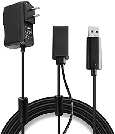 Xahpower Kinect Adapter for Xbox 360, USB to AC Power Supply PC Adapter Compatible with Mircosoft Xbox 360 Kinect Sensor System with Charging Cable Cord.