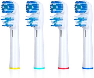 رؤوس فرشاة بديلة من VWONST متوافقة مع Oral-B - تصميم التنظيف المزدوج، رؤوس فرشاة التنظيف المزدوج، متوافقة مع فرشاة الأسنان الكهربائية Braun Oral-B Dual Clean - عبوة من 4 قطع.