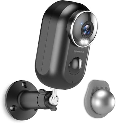ZUMIMALL 2K Solar Camera Security Outdoor, Solar Powered Battery Operated Wireless (Black.