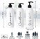 Alora Home Essentials Alora 16oz Refillable Shampoo and Conditioner Dispenser Bottles - Set of 3 - Stylish Labels - Pump Bottle Dispenser for Shampoo, Conditioner, Body Wash - Empty Plastic Refillable