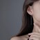 SLUYNZ 925 Sterling Silver Chain Threader Earrings Dangle for Women Teens Long Dangle Earrings Line Earrings Tassel.