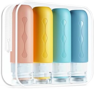 Gemice Travel Bottles for Toiletries Tsa Approved Travel Size Containers BPA Free Leak Proof Travel Tubs Refillable Liquid Travel Accessories for Cometic Shampoo and Lotion Soap, Yellow.