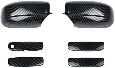 sportuli Carbon Fiber Side Mirror CapsDoor Handle Covers Replace for 2011-2021 2022 2023 2024 Dodge Charger.