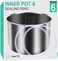 ZoneFly Inner Pot for Instant Pot 6 Qt, with 2-Pack 100% Silicone Sealing Ring Replacement Pot for InstaPot Cooking Pot Stainless Steel (Equivalent to IP-POT-SS304-60Nonstick Pot for IP-DUO, LUX, CSG
