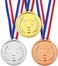 Pllieay 48 Pieces Plastic Winner Medals, Winner Award Medals, Gold Silver and Bronze Medals for Sports, Competition, Talent Show, Spelling Bee, Gymnastic Birthday Party Favors and Awards.