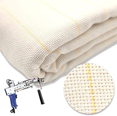 Tuft Dream Primary Tufting Cloth with Marked Lines, Large Size Needlework Fabric, Monk's Cloth for Tufting Gun, Rug-Punch, Punch Needle, 45''x45''.