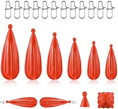Skylety Fishing Practice Plug Fishing Casting Plug Baitcasting Rubber Practice Plug Suitable for Kids Improving Casting Skill, 6 Sizes.