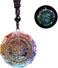 Day Day Up Orgonite Necklace Sri Yantra Luminous Pendant Sacred Geometry Chakra Energy Necklace Meditation Jewelry, Crystal, Agate.