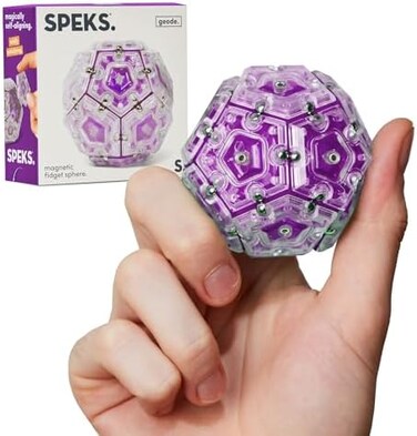 Speks Geode Sphere Magnetic Fidget Toy for AdultsQuiet Adult Sensory Toy for Stress ReliefAnxiety, Office Desk ADHD Tool, Stocking StufferTop Gadget Gift IdeaQuartz, 12-Piece Set.