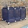 Essentially Yours Pool Noodles Holder, Toys, Floats, Balls and Floats Equipment Mesh Rolling Storage Organizer Bin, 46"x 28"x 28", XXLN, Blue Mesh/White PVC.