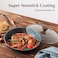 SENSARTE Nonstick Frying Pan Skillet with Lid, Swiss Granite Coating Omelette Pan with Cover, Healthy Cookware Chef's Pan with Top, PFOA Free (28cmGlass Lid.
