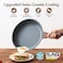 SENSARTE Nonstick Frying Pan Skillet with Lid, Swiss Granite Coating Omelette Pan with Cover, Healthy Cookware Chef's Pan with Top, PFOA Free (32cmGlass Lid.