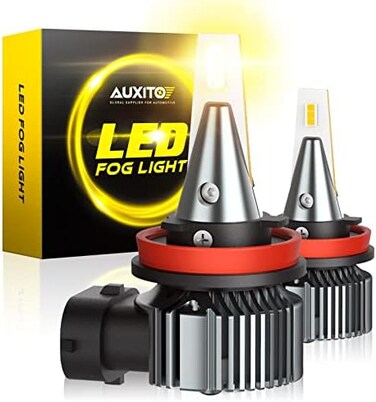 مصابيح ضباب LED من نوع AUXITO H8 H11 H16، لون أصفر كهرماني 3000 كلفن، قوة اختراق عالية، عمر طويل، سهلة التركيب والتشغيل، خالية من أخطاء Canbus، مصابيح بديلة للهالوجين DRL للأجواء الممطرة والثلجية والض
