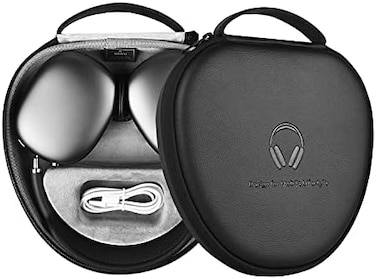 WiWU Ultra-Slim Hard Case for Apple AirPods Max with Sleep Mode, Travel Carrying Case Compatible with Apple Headphones, Airpod Max Cover Accessories, Portable Storage Bag (Black.