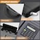 ROSAB Black Superior Leather Business Portfolio with Zipper &ndash;Business Conference Organizer Notepad Folder， Tablet Sleeve, Presentation Slot, Calculator, Card Storage, Writing Pad (Black.