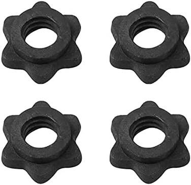 CALIDAKA 4pcs Spinlock Collars, Dumbbell Hex Nut, Dumbbell Rod Nut, 1 Inch Standard Barbell Screw Collar, Nonslip Dumbbell Screw Clamps for Dumbell Weight Lifting Fitness Training.