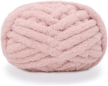 Zituop Chunky Knit Chenille Yarn for Hand Knitting Blankets, Super Soft Big Jumbo Blanket Yarn (Light Pink.