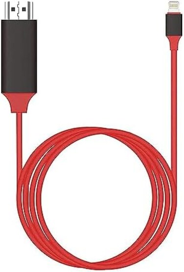 Belcompany [Upgraded] Lightning to HDMI Adapter, Apple MFi Certified 1080P HDTV Cable Adapter Compatible with iPhone, iPad, iPod Digital AV Sync Screen Connector on HD TV Monitor Projector (Red.