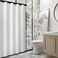 HUOQUANJU Small Shower Curtain Liner Ipx4 Waterproof, Soft Narrow Stall 47W x 71H Inch,RV Travel Trailer - Camper Shower Curtain with 8 Hooks and Grommets/White.
