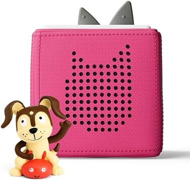 tonies Toniebox Audio Player Starter Set with Playtime Puppy - Listen, Learn, and Play with One Huggable Little Box - Pink.