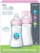 Chicco Duo 9oz. Hybrid Baby Bottle with Invinci-Glass Inside/Plastic Outside 2-Pack with Slow Flow Anti-Colic - Pink.