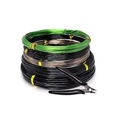 FALIDI Bonsai Wire with Cutter Kit - 5 Roll Tree Training Wires 164 Feet Total. Anodized Aluminum Wire 1mm/1. 5mm/2. 0 mm Training Wire，for Bonzai Trees Indoor.