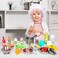 Shimirth 37PCS Pretend Play Kitchen Accessories, Kids Kitchen Playset Stainless Steel Play Pots and Pans Sets for Kids, ApronChef Hat, Cooking Utensils, Play Food, Kitchen Toys, Gift for Boys Girls.