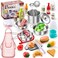 Shimirth 37PCS Pretend Play Kitchen Accessories, Kids Kitchen Playset Stainless Steel Play Pots and Pans Sets for Kids, ApronChef Hat, Cooking Utensils, Play Food, Kitchen Toys, Gift for Boys Girls.