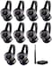 AYVVPII 10pcs Bundle Wireless Silent Disco LED Flashing Light Headphones with 1 Transmitter 500m Distance.