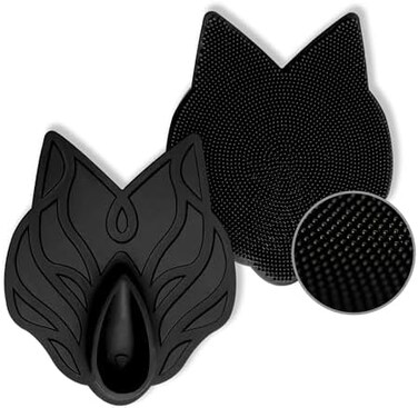 Black Wolf Body Scrubber - 100% Silicone Bristles for a Hygienic Deep Clean Experience - Easy to Clean Excess Soap and Body Wash Off.