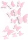 Artivo Cute Pink Butterfly Wall Decor 24 pcs, Girls Room Wall Decals, Danish Pastel Aesthetic Butterflies Stickers for Nursery Decorations, Baby Toddler Room Decor for Girls.