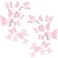 Artivo Cute Pink Butterfly Wall Decor 24 pcs, Girls Room Wall Decals, Danish Pastel Aesthetic Butterflies Stickers for Nursery Decorations, Baby Toddler Room Decor for Girls.