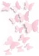 Artivo Cute Pink Butterfly Wall Decor 24 pcs, Girls Room Wall Decals, Danish Pastel Aesthetic Butterflies Stickers for Nursery Decorations, Baby Toddler Room Decor for Girls.