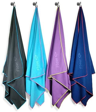 Flow Swim Gear Hydro Sport Towel - Microfiber Quick Dry Swimming Towels for Pool, Triathlon, and Other Water Sports in Medium, Large, Extra Large, and Hooded Sizes (Lime, Medium (48" x 24".