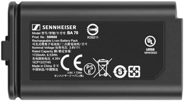 Sennheiser BA 70 Rechargeable Battery Pack for Wireless Microphone Systems