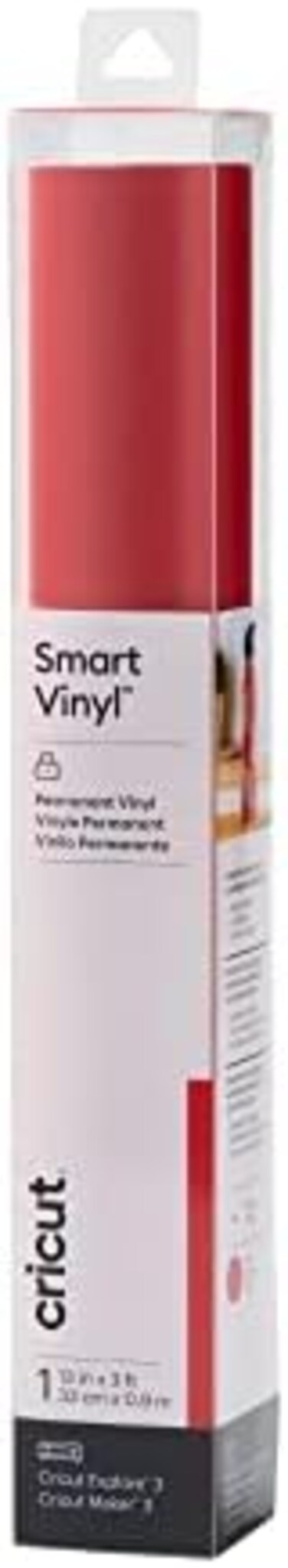Cricut Smart Permanent Vinyl (13in x 3ft, Redfor Explore and Maker 3 - Matless cutting for long cuts up to 12ft.
