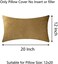 Demetex Gold Throw Pillow Covers Super Soft Velvet Pillows Lumbar Modern Rectangle Decorative Bed Pillow Cover for Couch Patio, Set of 2, 12x20 inches, Gold.