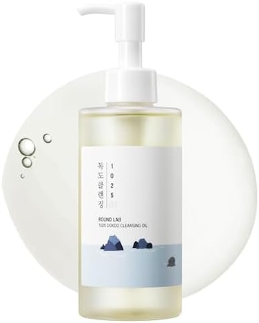 زيت التنظيف ROUND LAB 1025 Dokdo منظف زيتي منعش وخفيف لجميع أنواع البشرة، يزيل الرؤوس السوداء بشكل مذهل، ويذيب الشوائب ويزيد من احتفاظ البشرة بالرطوبة، خالٍ من الكحول (6.76 أونصة سائلة).
