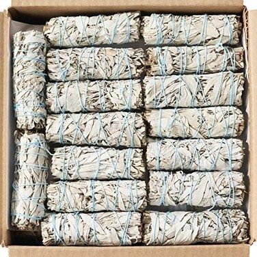 BLUE RIVER SAGE 20 White Smudge Sticks ~ Sustainably Grown Bundles for Smudging, Smudge Kit, Ceremony, Spiritual Use, HomeOffice Cleansing or Smoke Cleanse (20 Pack.
