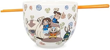 Surreal Entertainment Avatar: The Last Airbender Japanese Dinner Set18-Ounce Ramen Bowl, Chopsticks.