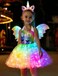 SHINYOU Girls Unicorn Costume Dress Up Birthday Outfit LED Light Up Unicorn Tutu for Halloween Birthday Gift.