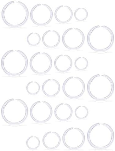 SCERRING 16G Septum Jewelry Retainer Bioflex Flexible Clear Acrylic Nose Hoop Ring Clicker Horseshoe Cartilage Daith Tragus Rings Body Piercing Jewelry.