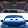 Gven windshield shade, car sun shade for front windshield funny car eyes sunshades sun visor protector blocks uv rays foldable 210t keep your vehicle cool (eyes-blue, large.