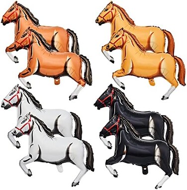 Sumind 8 Pieces 30 Inches Horse Balloon Horse-Shaped Aluminum Foil Balloons for Birthday, Baby Shower, Wedding - Brown, Unisex-Kids.