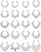 SCERRING Fake Septum Nose Hoop Rings Clear CZ Faux Non Pierced Clicker Hanger Nose Septum Ring Clip On Body Piercing Jewelry 20PCS.